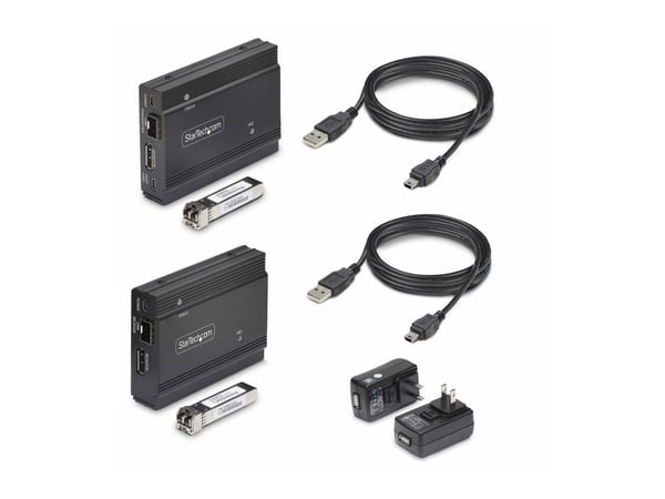 Startech DisplayPort KVM Console Extender Over Fiber Optic, 4K 60Hz - Video/lyd/USB-utvider - DisplayPort - opp til 300 m - TAA-samsvar