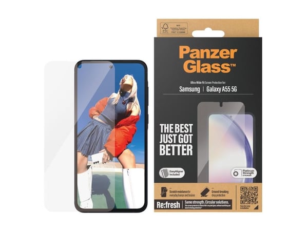 PanzerGlass - Skjermbeskyttelse for mobiltelefon - ultravid passform m. EasyAligner - glass