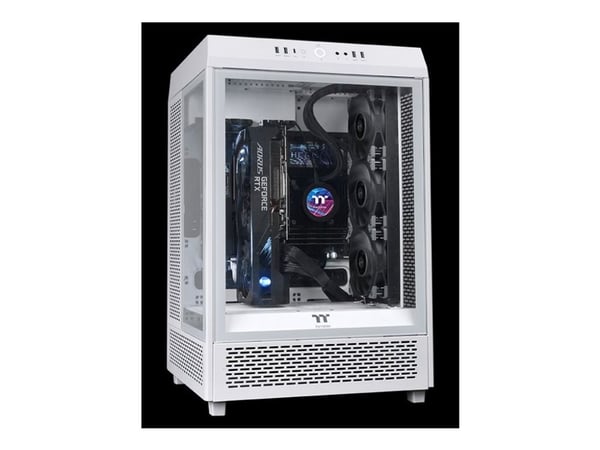 Thermaltake The Tower 500 Snow - Mid tower - utvidet ATX (E-ATX) - sidepanel med vindu (herdet glass) - ingen strømforsyning (PS/2) - hvit - USB/lyd