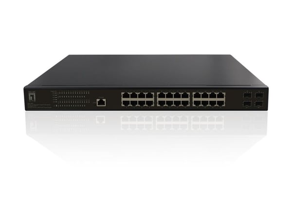 LevelOne GEP-2861 - Switch - Styrt - 24 x 10/100/1000 (PoE+) + 4 x Gigabit SFP - rackmonterbar, stasjonær (390 W)