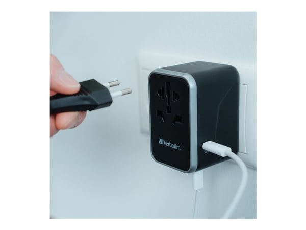 Verbatim UTA-04 - Strømadapter - universal - 61 watt - 3 A - QC 3.0, PD 3.0 - 5 utgangskontakter (2 x USB-C, 3 x USB-type A)