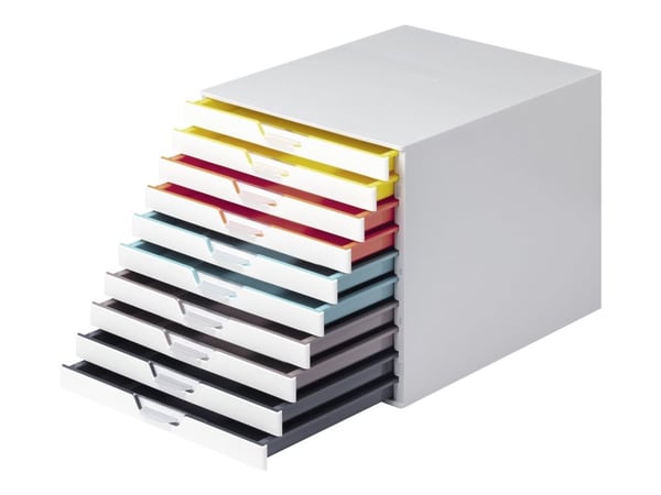 DURABLE VARICOLOR MIX 10 - Skuffskap - 10 skuffer - for ANSI A (Letter) (216 x 279 mm), A4 (210 x 297 mm), C4 (229 x 324 mm), Folio (216 x 330 mm) ...