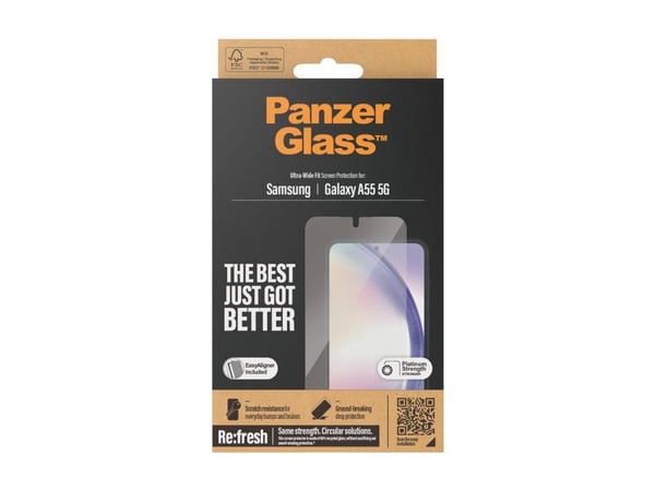 PanzerGlass - Skjermbeskyttelse for mobiltelefon - ultravid passform m. EasyAligner - glass