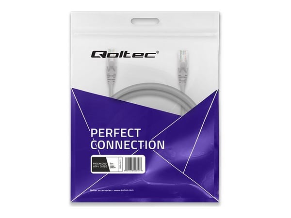 Qoltec - Koblingskabel - RJ-45 (hann) til RJ-45 (hann) - UTP - CAT 5e - uten hindringer - grå