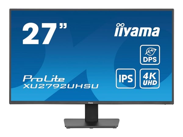 iiyama ProLite XU2792UHSU-B6 - LED-skjerm - 27" - 3840 x 2160 4K @ 60 Hz - IPS - 350 cd/m² - 1300:1 - 4 ms - HDMI, DisplayPort, USB-C - høyttalere ...