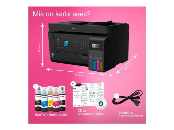EcoTank L5590 väri/A4/33ppm/4in1/WiFi+D/ADF30 monitoimitulostin