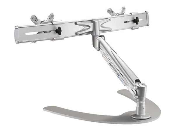 Neomounts FPMA-D940DD - Stativ - full bevegelse - for 2 LCD-skjermer - sølv - skjermstørrelse: 10"-24" - skrivebordsstativ, skrivebordsmonterbar