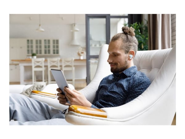 Creative Zen Air Pro - True wireless-hodetelefoner med mikrofon - i øret - Bluetooth - aktiv støydemping - hvit, svart