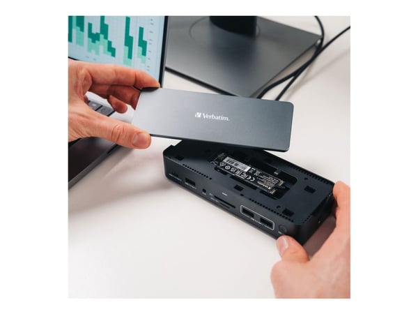 Verbatim Pro - Dokkingstasjon - USB-C - 2 x HDMI, DP - 1GbE - 100 watt