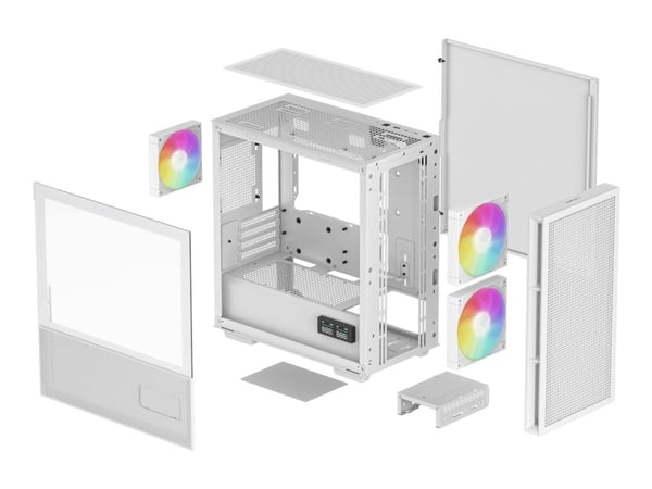 DeepCool CH360 DIGITAL WH - mATX - sidepanel med vindu (herdet glass) - ingen strømforsyning (ATX / PS/2) - hvit - USB/lyd
