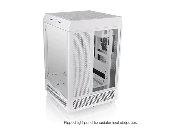 Thermaltake The Tower 500 Snow - Mid tower - utvidet ATX (E-ATX) - sidepanel med vindu (herdet glass) - ingen strømforsyning (PS/2) - hvit - USB/lyd