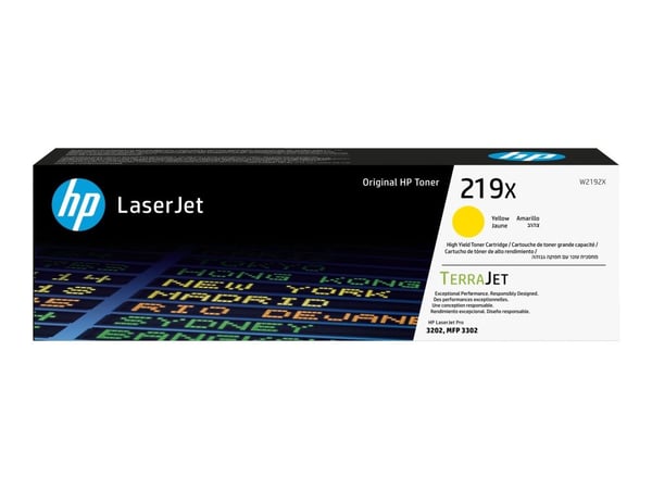HP 219X - Høy ytelse - gul - original - LaserJet - tonerpatron (W2192X) - for Color LaserJet Pro MFP 3302fdn