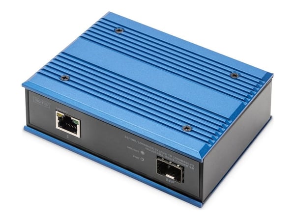 DIGITUS Media muunnin PoE SFP 10/100/1000Base-TX 1000Base-FX:ään