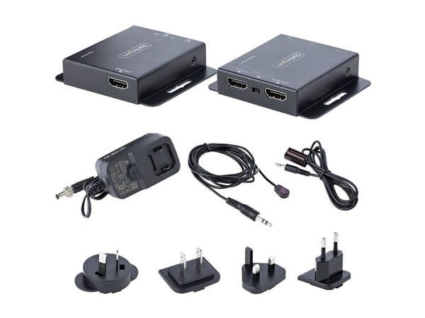 Startech HDMI Extender over CAT6/CAT5, 4K 30Hz/130ft (40m) or 1080p 60Hz/230ft (70m) Video Extender, 4K HDMI over Ethernet Extender, PoC HDMI Trans...