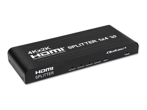 Qoltec - Video/lyd-splitter - active, high stability - 4 x HDMI - stasjonær - DC