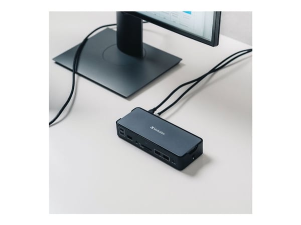 Verbatim Pro - Dokkingstasjon - USB-C - 2 x HDMI, DP - 1GbE - 100 watt