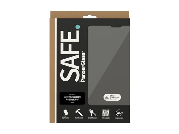SAFE. by PanzerGlass - Skjermbeskyttelse for nettbrett - glass - for Microsoft Surface Pro 4, Pro 5, Pro 6, Pro 7, Pro 7+