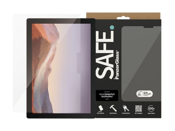 SAFE. by PanzerGlass - Skjermbeskyttelse for nettbrett - glass - for Microsoft Surface Pro 4, Pro 5, Pro 6, Pro 7, Pro 7+
