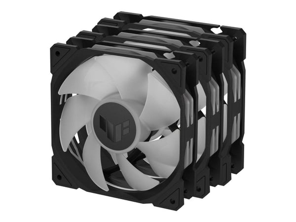ASUS TUF Gaming TR120 ARGB - Boksviftesett - omvendt blad - 120 mm - svart (en pakke 3)