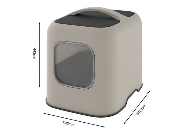 Rotho BIALA, Katt, Kattsandlåda med tak, Beige, Plast, 395 mm, 510 mm