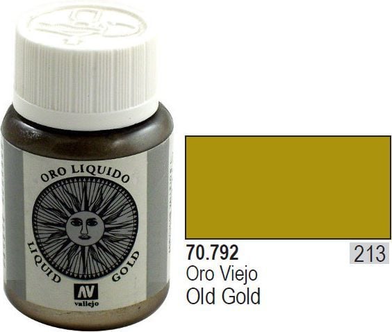 Vallejo 70.792, Kulta, Alkoholipohjainen maali, Nestemäinen, 35 ml, 1 kpl