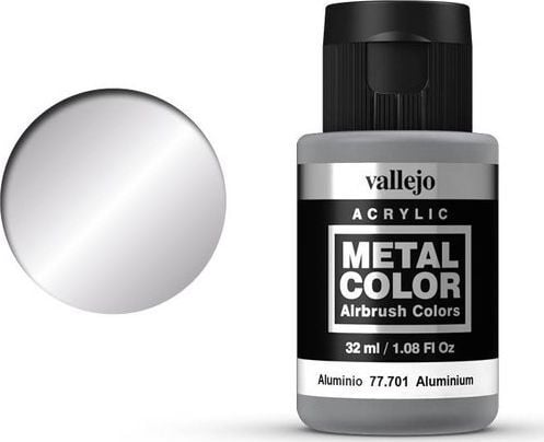 Vallejo 77.701, 32 ml, Aluminium, Metallisk, Metallisk, Flaske