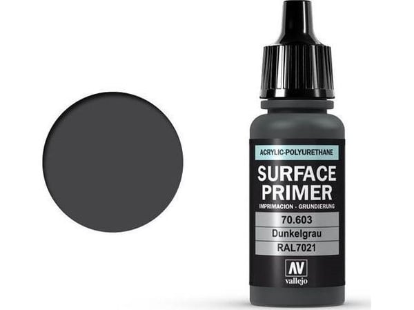 Vallejo 70.603, Grunning, Metall, Plast, Polyvinylklorid (PVC), Tre, Ferdigmikset, Grå, 0,017 l, 1 stykker