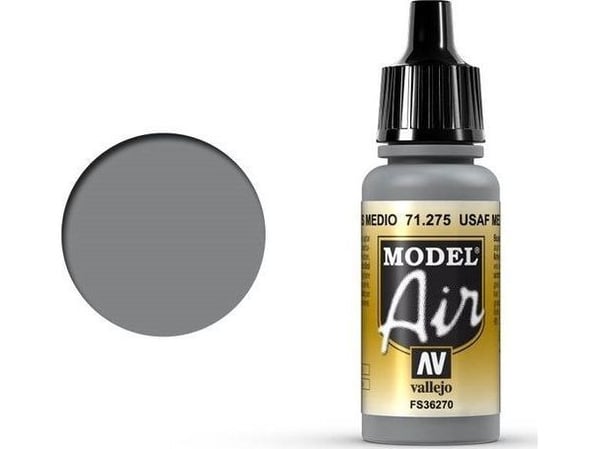 Vallejo 71.275, 17 ml, Svart, Grå, Matt, Flaska