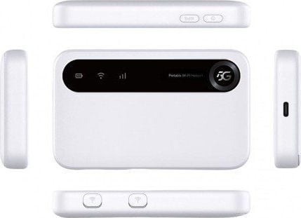 ZTE U50, Wi-Fi 6 (802.11ax), Dual-band (2,4 GHz / 5 GHz), Vit, Bärbar router