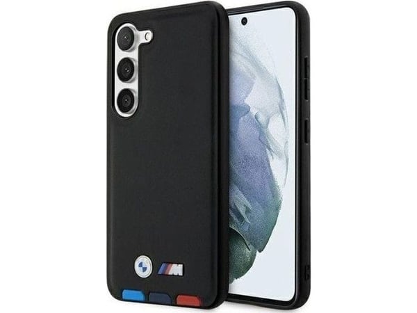 BMW Etui BMW BMHCS23S22PTDK Samsung Galaxy S23 czarny/black Leather Stamp Tricolor