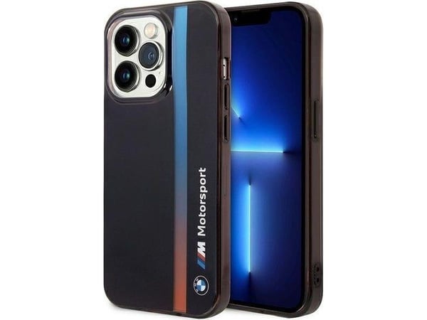 Deksel BMW BMHCP14L22HVGV til iPhone 14 Pro 6,1" svart IML Tricolor Stripe