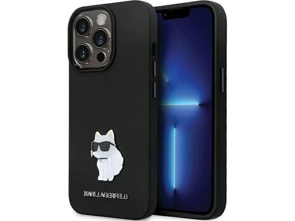 Karl Lagerfeld KLHCP14LSMHCNPK iPhone 14 Pro 6,1" svart hårt skal i silikon med Metal Pin