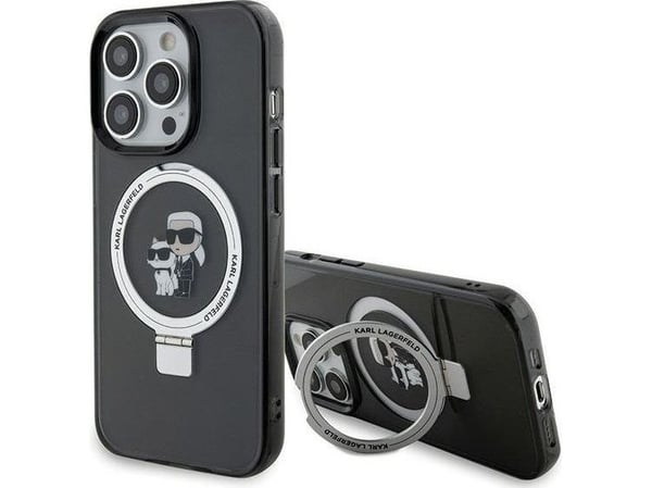 Karl Lagerfeld Karl Lagerfeld KLHMP15XHMRSKCK iPhone 15 Pro Max 6.7" czarny/black hardcase Ring Stand Karl&Choupettte MagSafe
