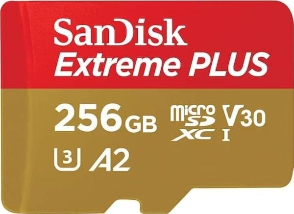 SanDisk Extreme PLUS - Flashminnekort (microSDXC til SD-adapter inkludert) - 256 GB - A2 / Video Class V30 / UHS-I U3 / Class10 - microSDXC UHS-I