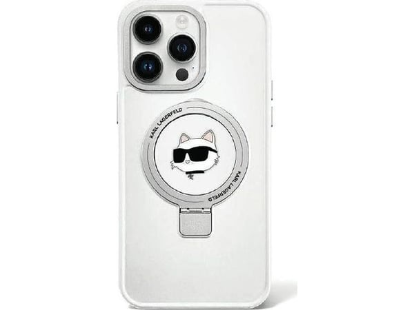 Karl Lagerfeld Karl Lagerfeld KLHMP15SHMRSCHH iPhone 15 6,1" hvit/hvit hardcase Ringstativ Choupette Head MagSafe