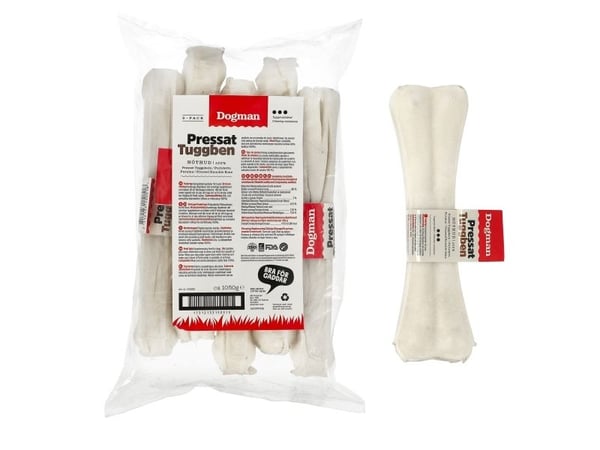 DOGMAN Tyggeben presset hvit 21,5cm 21,5cm
