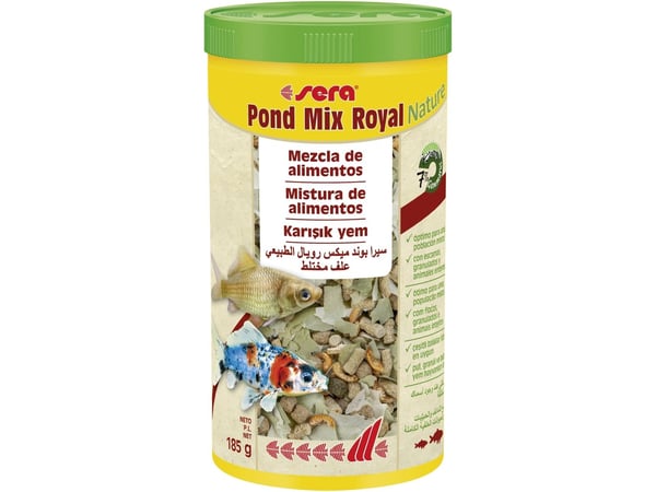 sera Pond Mix Royal, Damfisk, Tørr fiskemat, Mix, Vitamin A, Vitamin B1, Vitamin B2, Vitamin C, Vitamin D3, Vitamin E, Stor, Medium, Liten (fingerb...