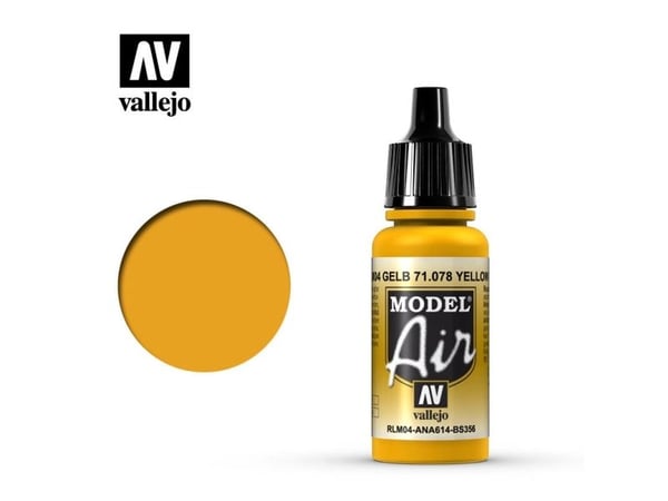 Vallejo Yellow RLM04, 17 ml, Keltainen, Matta, Pullo