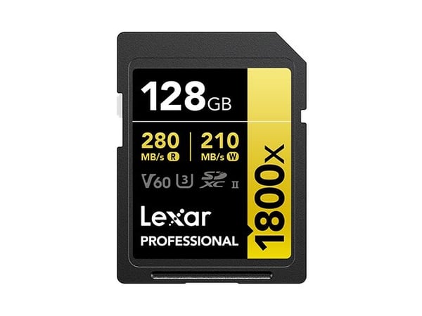 Lexar Professional GOLD Series - Flashhukommelseskort - 128 GB - Video Class V60 / UHS-II U3 / Class10 - 1800x - SDXC UHS-II (pakke med 2)
