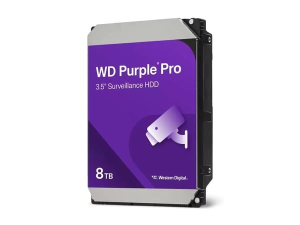 WD Purple Pro WD8002PURP - Hårddisk - 8 TB - övervakning, smart video - inbyggd - 3.5" - SATA 6Gb/s - 7200 rpm - buffert: 256 MB
