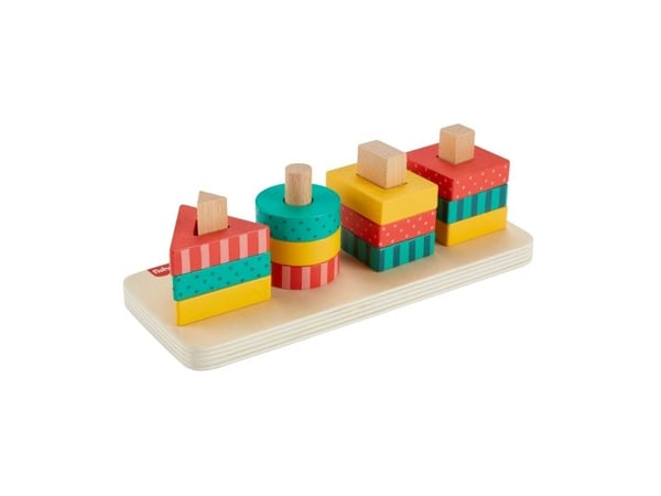 Fisher-Price Wooden Shape Stacker, 2 vuosi/vuosia, Puu, Monivärinen