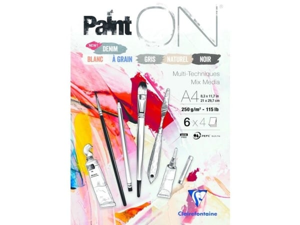 Clairefontaine PaintON Multi-Techniques, Kunstark/-papir, 250 g/m², 24 ark