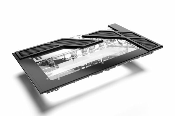 Alphacool 13848, Bakre platta, Akryl, Gjuten aluminium, Svart, Transparent, 1/4", 4-stift, 0,8 Bar