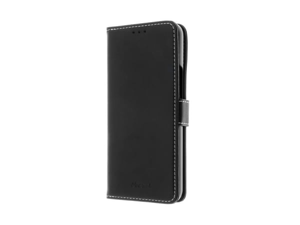 Insmat Exclusive - Flipdeksel for mobiltelefon - ekte skinn, papp + papir, polykarbonat, bomullssøm, polyuretan - svart - for Google Pixel 8 Pro