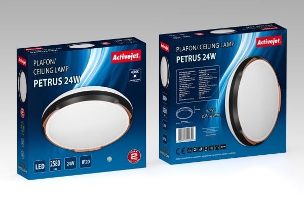 Activejet AJE-PETRUS 24W, 78 ampuller, LED, Ikke-utskiftbare pærer, 4000 K, 2580 lm, IP20