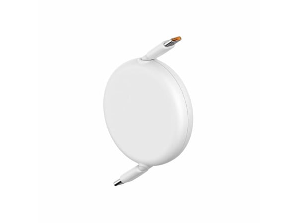 Baseus Free2Draw - USB-kabel - 24 pin USB-C (hann) til 24 pin USB-C (hann) - 1 m - tilbaketrekkbar, ultratynn, Fast Charging up to 100W - hvit