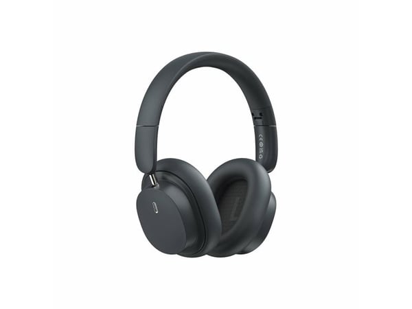 Baseus Bowie D05 - Hodetelefoner med mikrofon - full størrelse - Bluetooth - trådløs, kablet - 3,5 mm jakk - romgrå