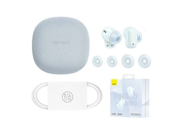 Baseus AirNora 2, True Wireless Stereo (TWS), Samtaler/musikk, 20 - 20000 Hz, 300 g, Hodesett, Blå