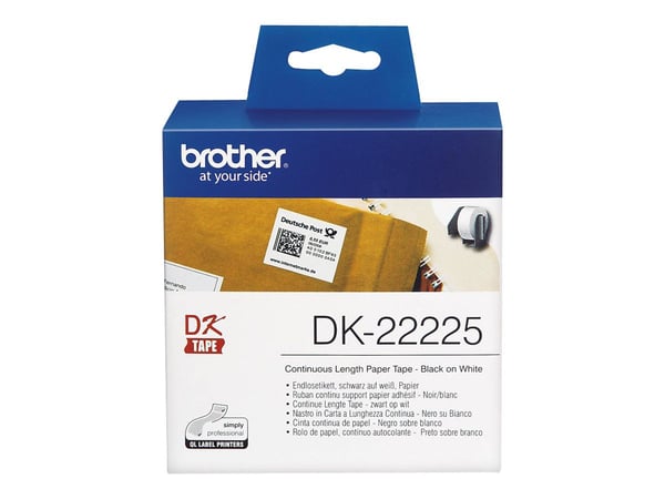 Brother DK-22225 - Papir - svart på hvitt - Rull (3,8 cm x 30,5 m) 1 rull(er) sammenhengende etiketter - for Brother QL-1050N, QL-500A, QL-500BS, Q...