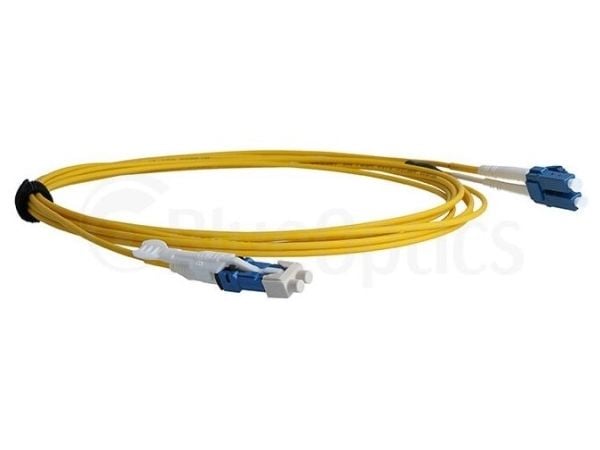 BlueOptics Dupleks fiberoptisk patchkabel, CS-UPC/LC-UPC blå, 5 meter, enkeltmodus E9/125µm, G.657.A1, OS2, inngangsdempning: mindre enn 0,2dB, mer...